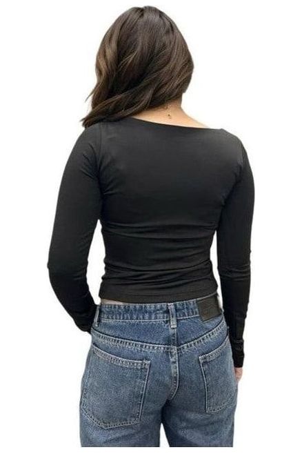 Squared long sleeve top