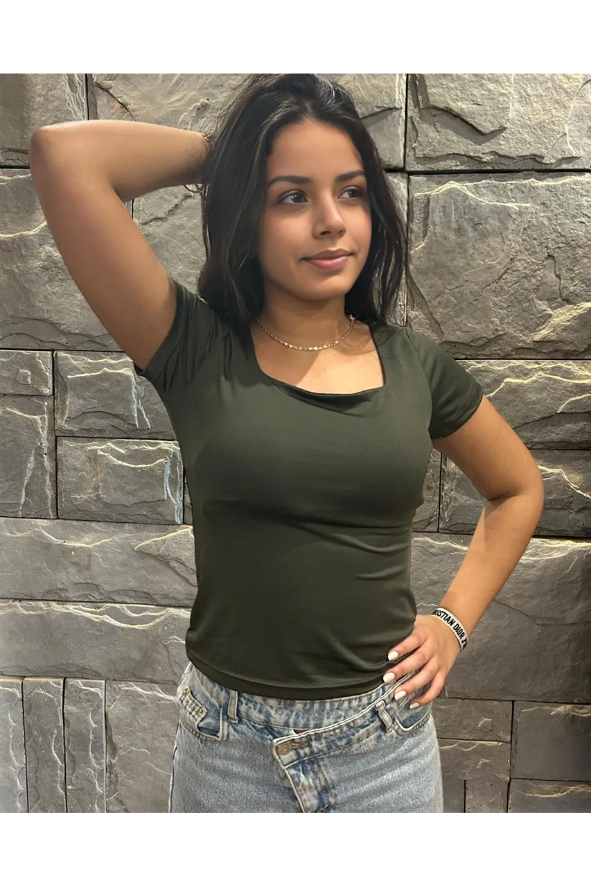 Squared Neck Short Sleeve