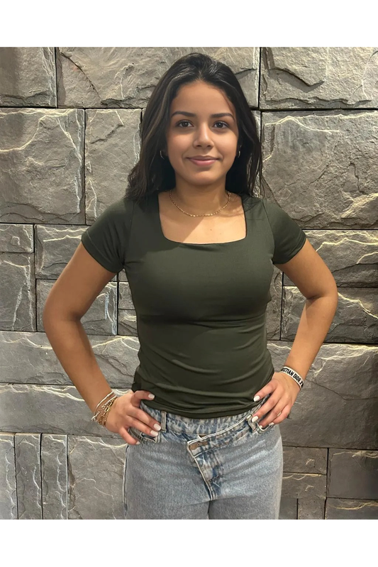 Squared Neck Short Sleeve